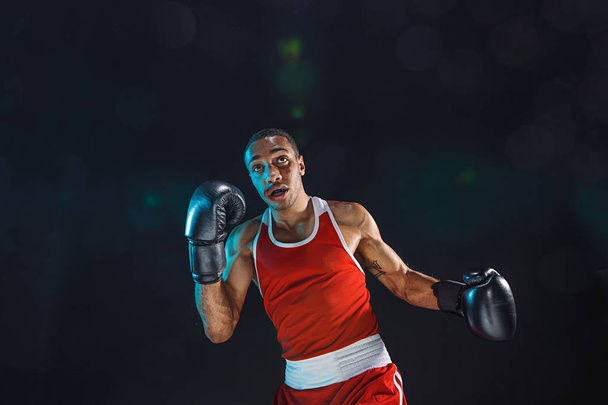 Afro american male boxer. - Φωτογραφία, εικόνα