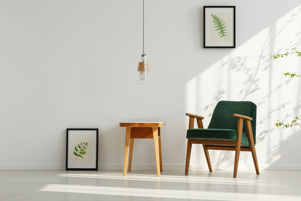 Interior with green armchair - Фото, зображення