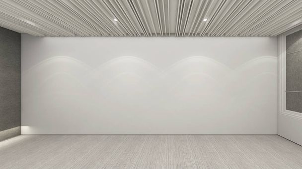 nowoczesny pokój pusty, projektowanie wnętrz 3d render, makiety ilustracji - Zdjęcie, obraz