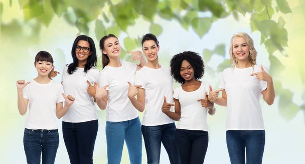 international volunteer women in white t-shirts - Фото, зображення