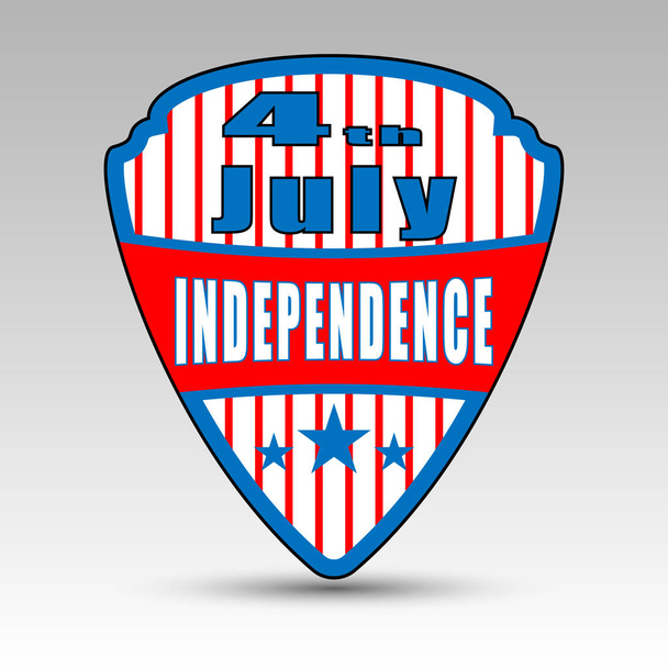 Fourth July shield emblem - Vector, Image