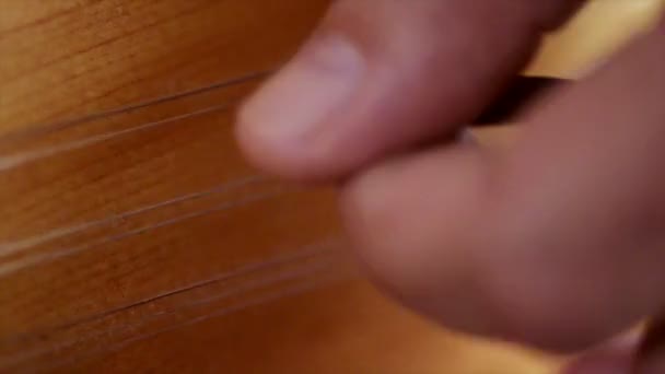 Playing baglama Turkish string music instrument. - Imágenes, Vídeo