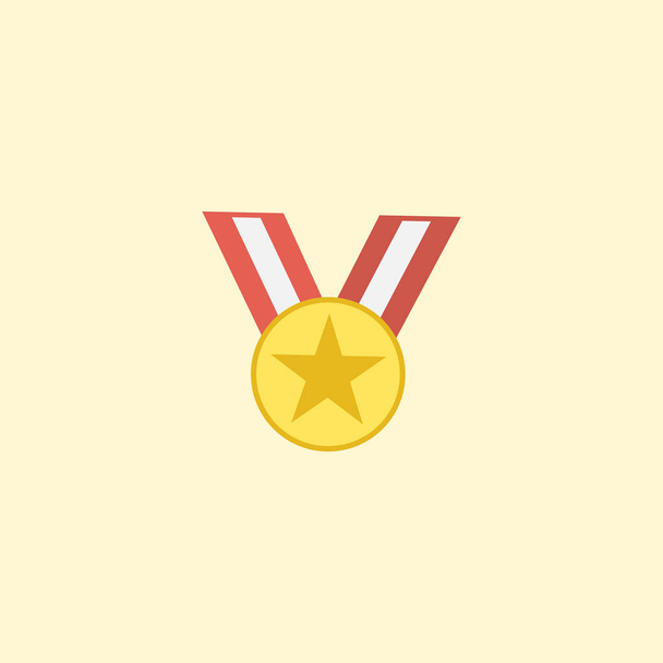 Elemento medalla plana. Ilustración vectorial de medallón plano aislado sobre fondo limpio. Puede ser utilizado como medalla, medallón y símbolos de premio
. - Vector, Imagen
