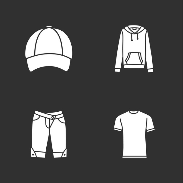 чотири сучасні ікони одягу
  - Вектор, зображення