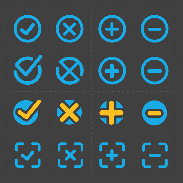 Vector kleurrijke bevestigen icons set  - Vector, afbeelding