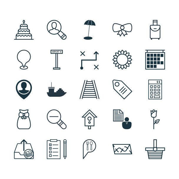 Set Of 25 Universal Editable Icons. Can Be Used For Web, Mobile And App Design. Includes Elements Such As Tanker, Solution, Report And More. - Vector, Image