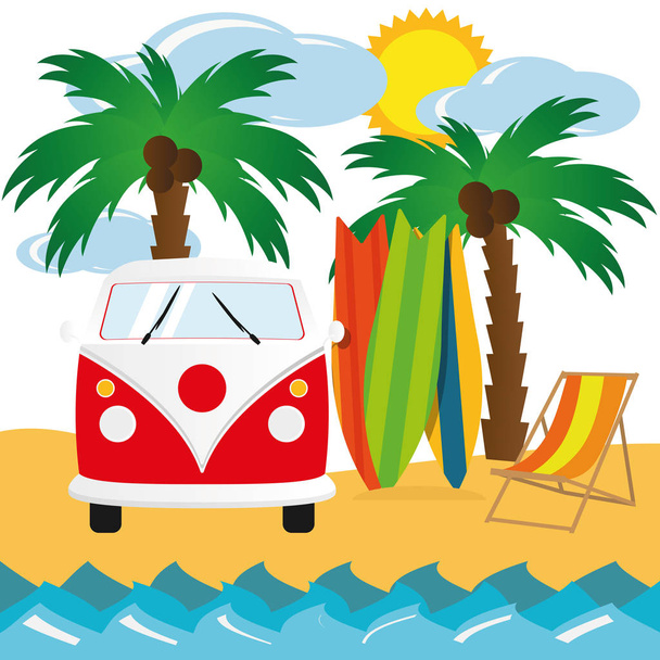 Ілюстрація Літні канікули Подорожі
 - Вектор, зображення