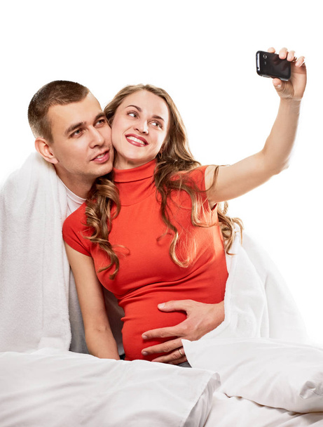 selfie pregnant family - Foto, immagini