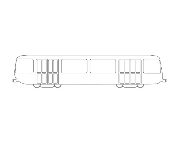 Metro icono plano y el logotipo. Esquema Ilustración vectorial
 - Vector, imagen