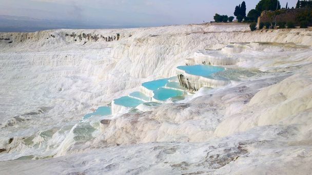 the blue water in pamukkale turkey - Photo, Image