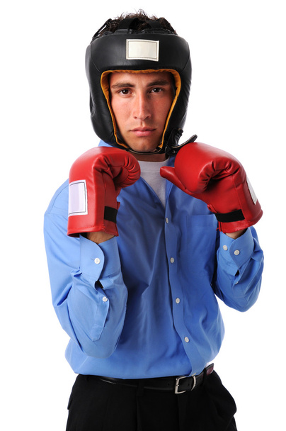 Businesman con guanti da boxe
 - Foto, immagini