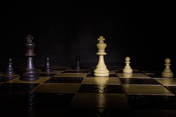 Chess photographed on a chess board - Foto, imagen