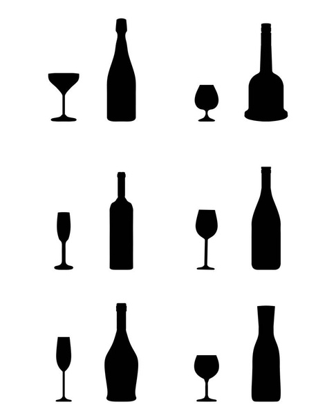 copos e garrafas  - Vetor, Imagem