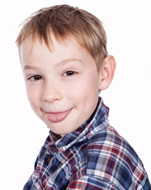 Boy showing a tongue - Foto, Imagem