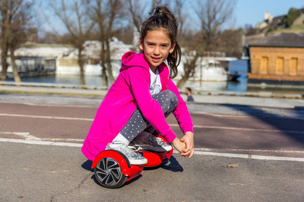 Girl on the hoverboard - Photo, image