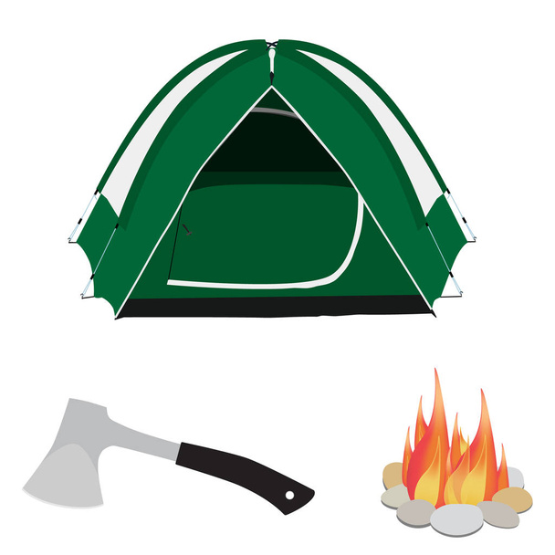 ensemble icône de camping - Photo, image