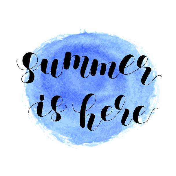 Summer is here. Lettering illustration. - Διάνυσμα, εικόνα