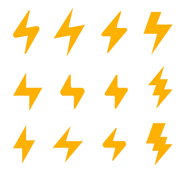 Flash thunderbolt vorm vector design iconen collectie - Vector, afbeelding