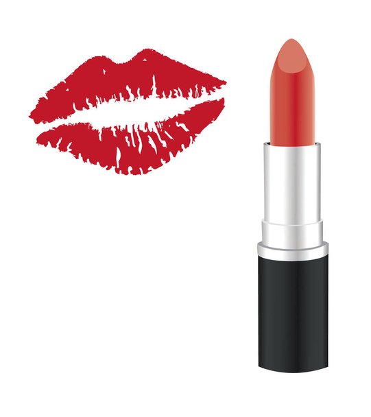 vector lipstick kiss - Διάνυσμα, εικόνα