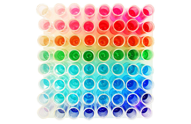 Tubos de ensaio coloridos
 - Foto, Imagem