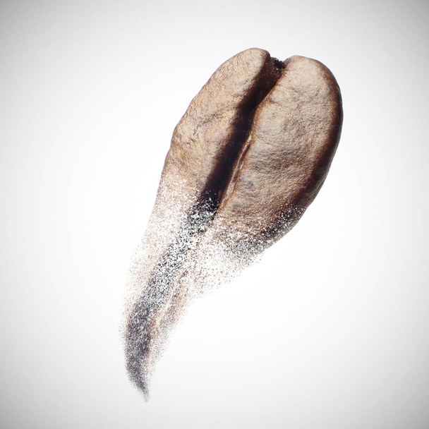 Кофейные зерна разбиты на порошок
 - Фото, изображение