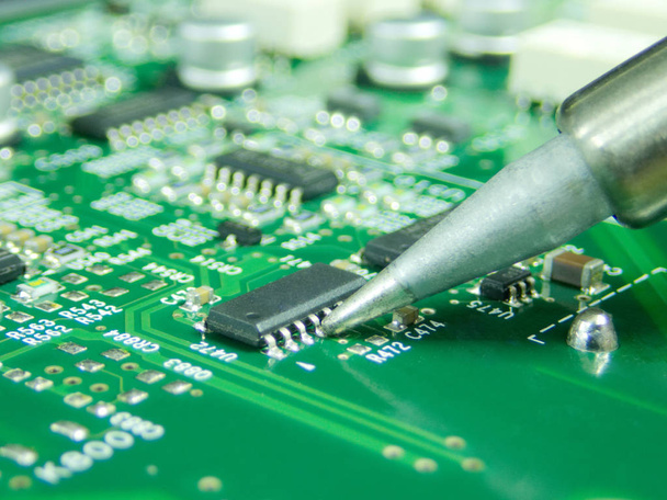 Soldering component electronic circuit - Photo, Image