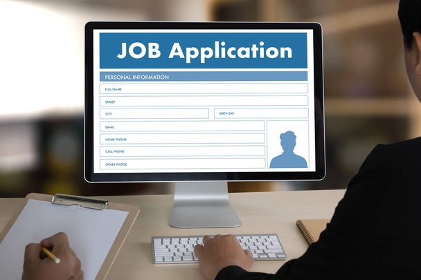 JOB Application Applicant Filling Up the Online  Profession Appl - Valokuva, kuva