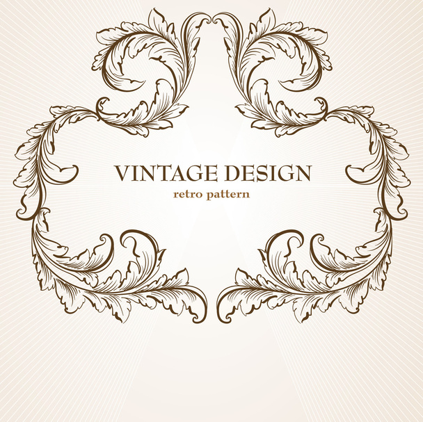 Abstract pattern for design. Floral retro elements for background - Vetor, Imagem