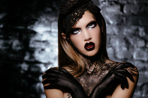 dark queen of Halloween - Fotoğraf, Görsel