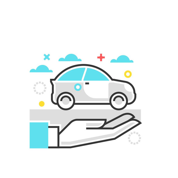 иконка цветового ящика, иллюстрация защиты автомобиля, иконка
 - Вектор,изображение