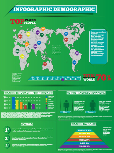 Infographic demografische moderne speelgoed stijl - Vector, afbeelding