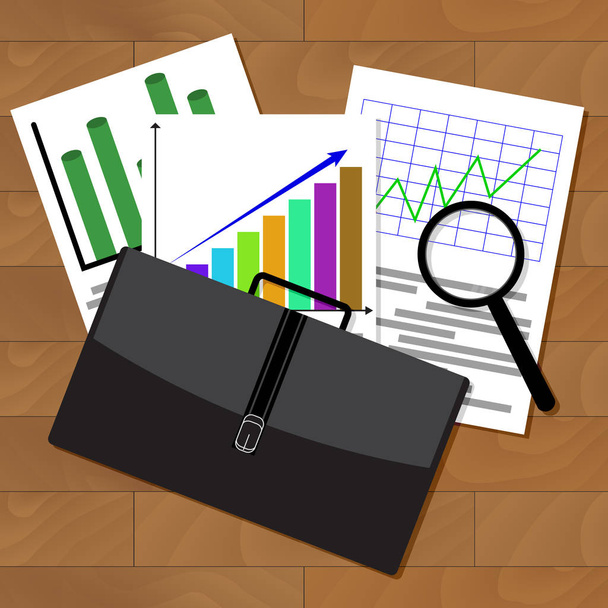 株式市場統計の分析 - ベクター画像