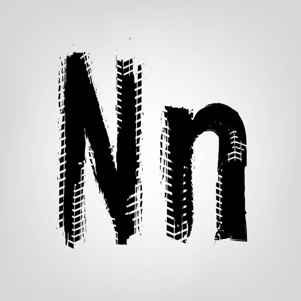 Grunge Tire Letter - Вектор, зображення