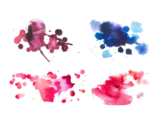 красочные ретро-винтажные абстрактные акварели акварель художественная ручная краска на белом фоне
 - Фото, изображение
