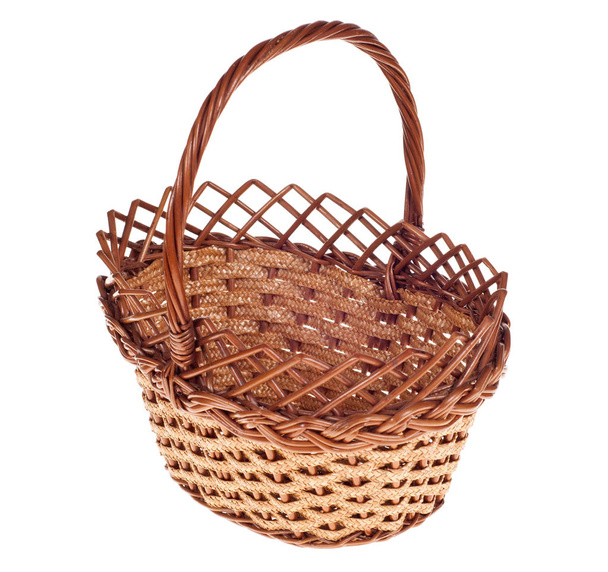 Wicker basket on white.     - Photo, Image