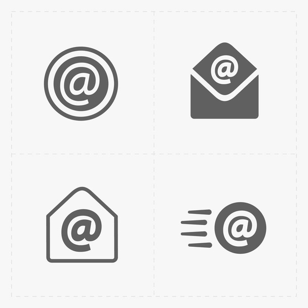 Ícones de vetor de e-mail em fundo branco
.  - Vetor, Imagem
