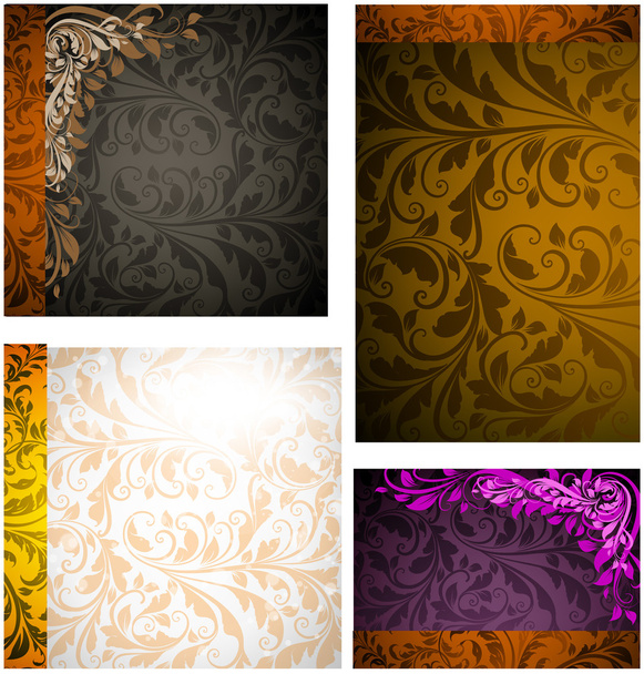 Seamless Wallpaper set, Vector Colorful Background - Διάνυσμα, εικόνα