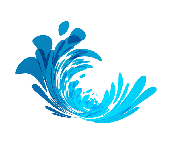 spritzende blaue Welle - Vektor, Bild