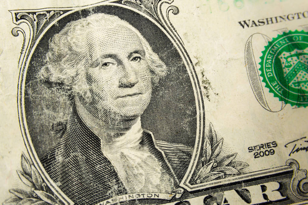 One Dollar Bill Detail Closeup  - 写真・画像