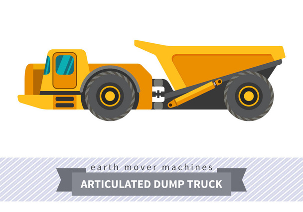 Articulated dump truck for earthwork operations - Vector, Image