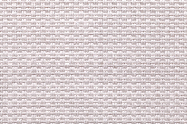 Белый фон из плотного тканого мешка ткани, крупным планом. Структура текстильного макроса
. - Фото, изображение