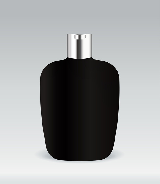 Black cosmetic container bottle - Vector, afbeelding