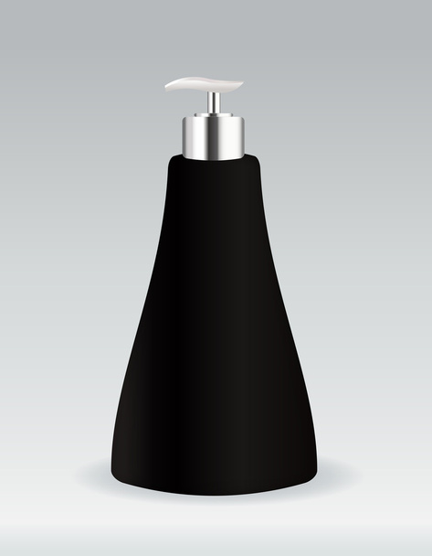 Black cosmetic container bottle for soap or gel - Vektori, kuva