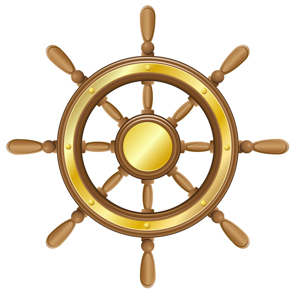 Steering wheel for ship vector illustration - Vetor, Imagem