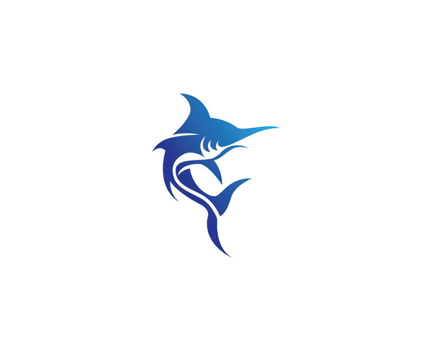 Marlin-Sprung-Fisch-logo - Vektor, Bild