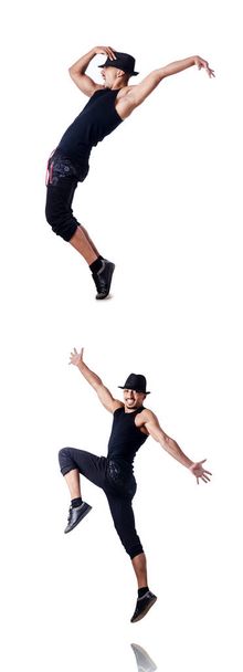 Dançarino muscular isolado em branco
 - Foto, Imagem