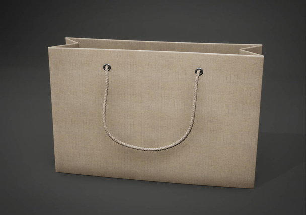 Paquete de cartón para compras. Compras de papel vacías. 3d renderizar
 - Foto, imagen