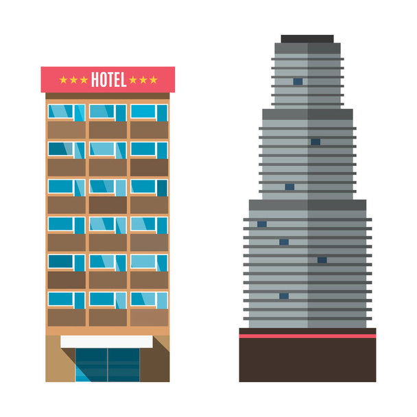 Hotel pokojovou službu resort podnikání Rekreační byt architektura vektorové ilustrace - Vektor, obrázek