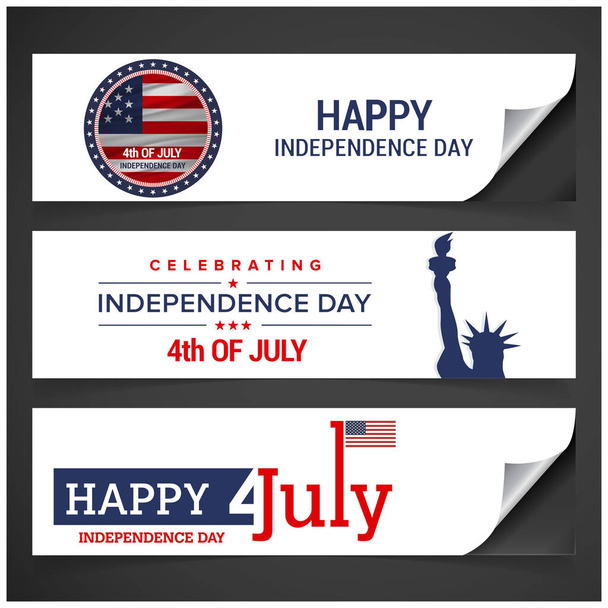 american Independence day banners - Vettoriali, immagini
