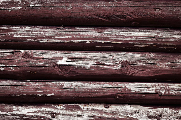 Old wooden beams with peeled color - Photo, Image